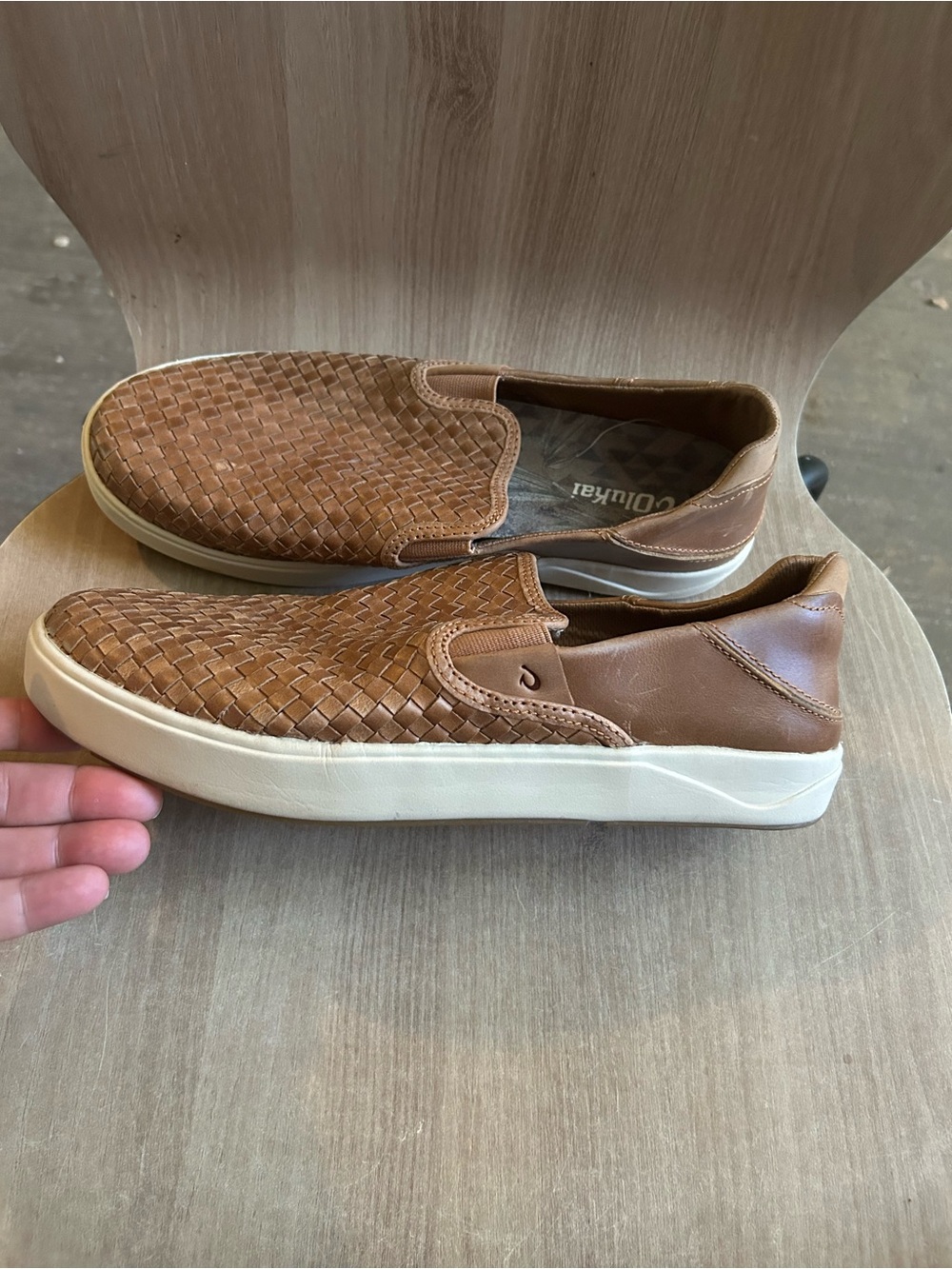 Olukai leather Casual Woven Slip-On Sneakers - Brown